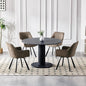 Set of 4 Swivel Dining Chairs – Upholstered Armchairs with 360° Rotation, Ergonomic Backrest and Metal Legs, Brown