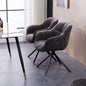Set of 2 Swivel Dining Chairs with Padded Armrests – Chenille Upholstered Accent Chairs with 180° Auto-Return Function and Metal Frame, Grey